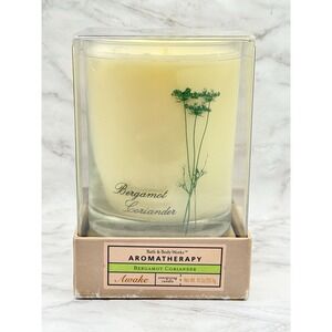 Bath & Body Works Aromatherapy Bergamot Coriander Awake Scented Candle 10 oz